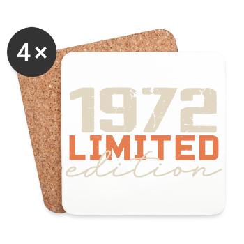 Born in 1972 | Vintage 1972 Retro Anniversary - Coasters (set of 4) - white - Front