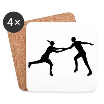 Figure skating Elegance for two - Coasters (set of 4) - white - Front
