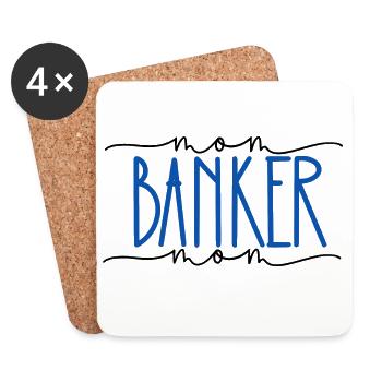Banker Proud Mom Cute Gift - Coasters (set of 4) - white - Front