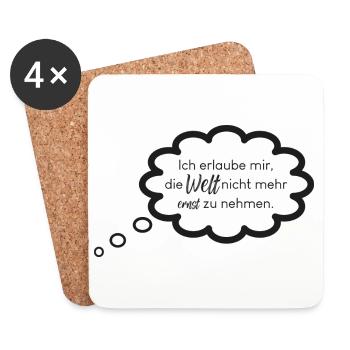 Welt Anschauung - Untersetzer (4er-Set) - Weiß - Vorne