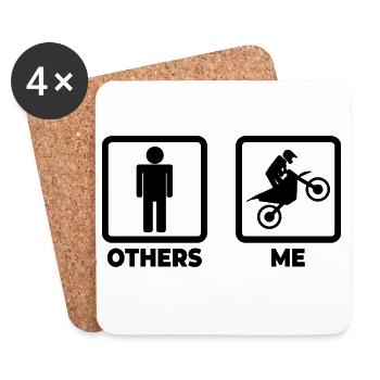 Me as a motocross rider - Coasters (set of 4) - white - Front