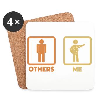 Guitarist Stick Figure - Coasters (set of 4) - white - Front