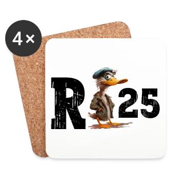Pension 2025 Duck Pensioner Retired Funny - Coasters (set of 4) - white - Front