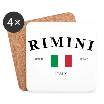 Rimini Koordinaten Urlaub Italien Reise Souvenir - Untersetzer (4er-Set) - Weiß - Vorne