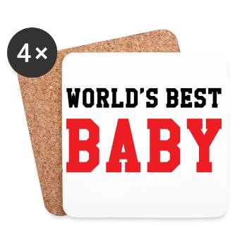 Meilleur bébé du monde - Naissance - Enfant - Dessous de verre (lot de 4) - blanc - Devant