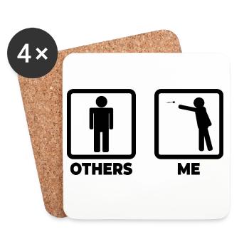 Me as a darts player - Coasters (set of 4) - white - Front