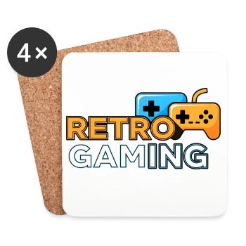 Retro Gaming - Untersetzer (4er-Set) - Weiß - Vorne