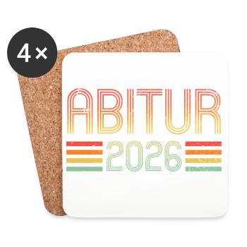 Abi 2026 - Abitur - Don - Dessous de verre (lot de 4) - blanc - Devant