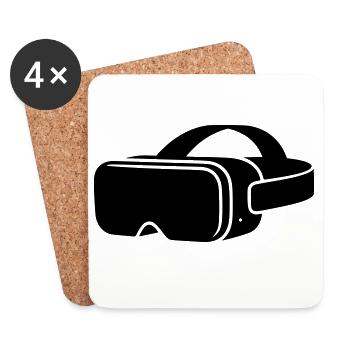 VR Brille Headset Icon - Untersetzer (4er-Set) - Weiß - Vorne