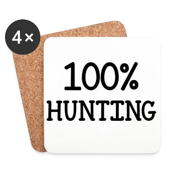 100 % chasse - Dessous de verre (lot de 4) - blanc - Devant