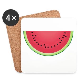 Saftige Wassermelonenscheibe - Untersetzer (4er-Set) - Weiß - Vorne