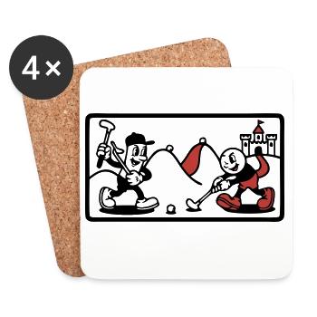 Minigolf Retro Cartoon Golfball JGA Team - Untersetzer (4er-Set) - Weiß - Vorne