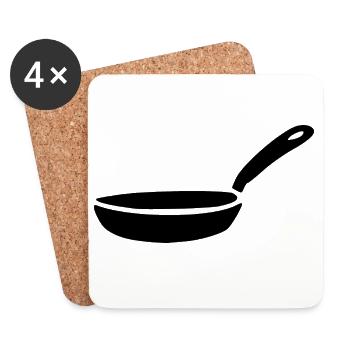 Pan Pot Cooking Icon Gift Chef - Coasters (set of 4) - white - Front