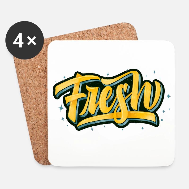Fresh and cool - Coasters (set of 4) - white