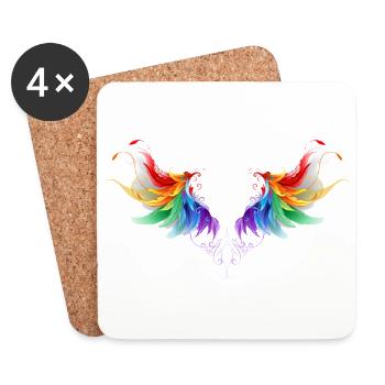 Ailes d'Archanges aux belles couleurs vives - Dessous de verre (lot de 4) - blanc - Devant