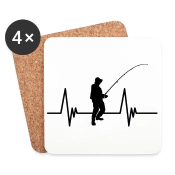 Fisherman's heart - Coasters (set of 4) - white - Front