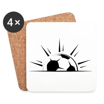 soccer sun fußball sonne symbol Fußball icon Logo - Untersetzer (4er-Set) - Weiß - Vorne