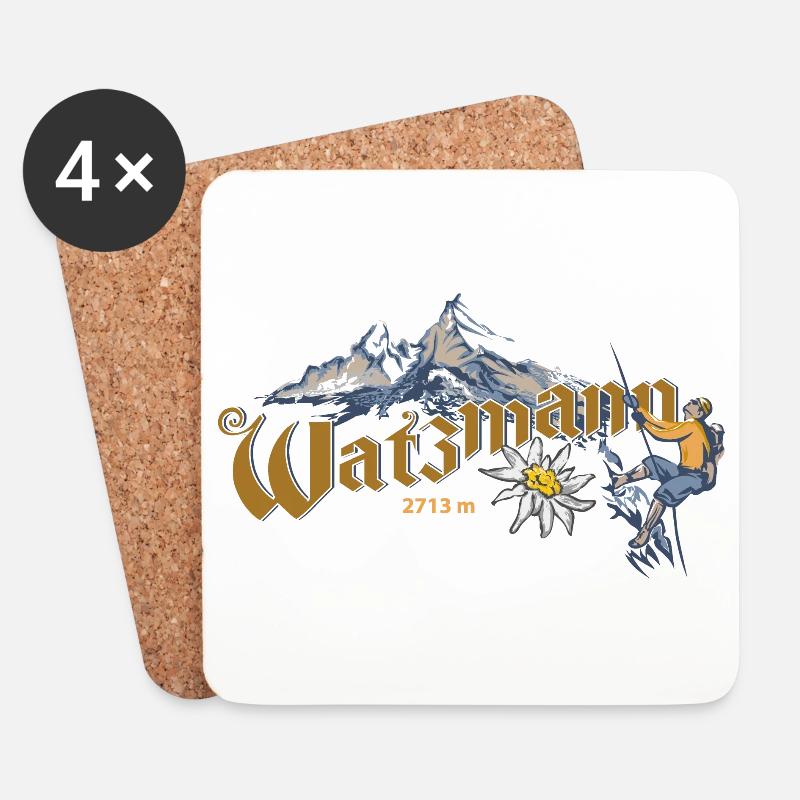 Berg Watzmann Bergsteiger beim Klettern - Untersetzer (4er-Set) - Weiß