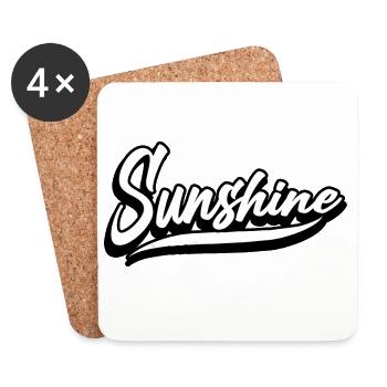 sunshine sonne urlaub palmen beach strand beauty - Untersetzer (4er-Set) - Weiß - Vorne