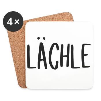lächle - lachen gute Laune - Untersetzer (4er-Set) - Weiß - Vorne