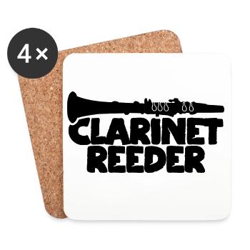 Embouchure de clarinette - Dessous de verre (lot de 4) - blanc - Devant