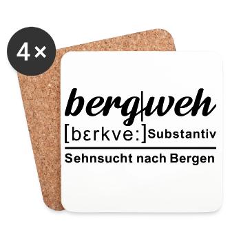 bergweh - Definition wie im Duden - Untersetzer (4er-Set) - Weiß - Vorne
