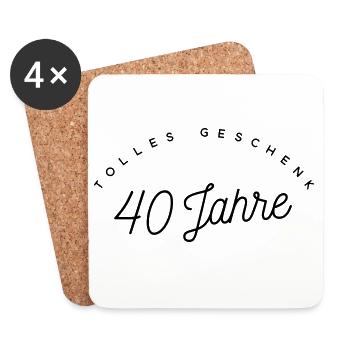 Tolles Geschenk 40 Jahre  - Untersetzer (4er-Set) - Weiß - Vorne
