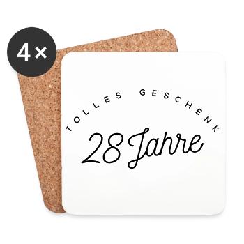 Tolles Geschenk 28 Jahre  - Untersetzer (4er-Set) - Weiß - Vorne