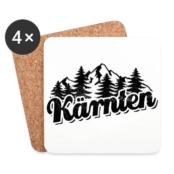 Kärnten - Wald und Berge Wandern Erholung - Untersetzer (4er-Set) - Weiß - Vorne