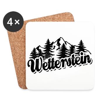 Wetterstein - Wald und Berge Wandern Erholung - Untersetzer (4er-Set) - Weiß - Vorne