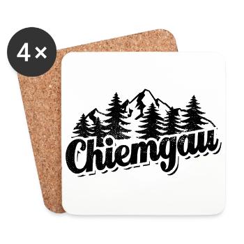 Chiemgau - Wald und Berge Wandern Erholung - Untersetzer (4er-Set) - Weiß - Vorne