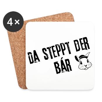 Bärenhafte Feier Fashion | Redewendung - Untersetzer (4er-Set) - Weiß - Vorne