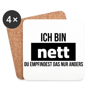 ich bin nett du empfindest das nur anders - Untersetzer (4er-Set) - Weiß - Vorne