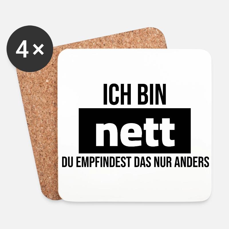 ich bin nett du empfindest das nur anders - Untersetzer (4er-Set) - Weiß