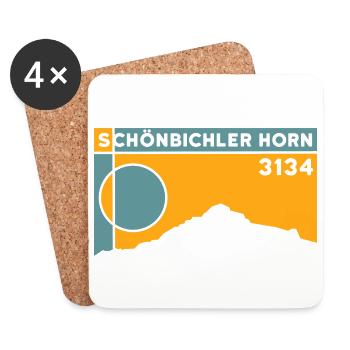Schönbichler Horn Zillertal Tyrol Hiking Mountain Tour - Coasters (set of 4) - white - Front