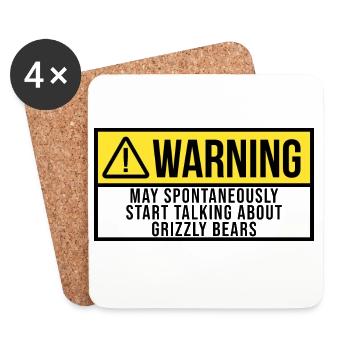Grizzly Bear Grizzly Bear Grizzly Bear - Coasters (set of 4) - white - Front