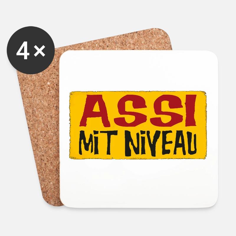 Assi Mit Niveau - Untersetzer (4er-Set) - Weiß