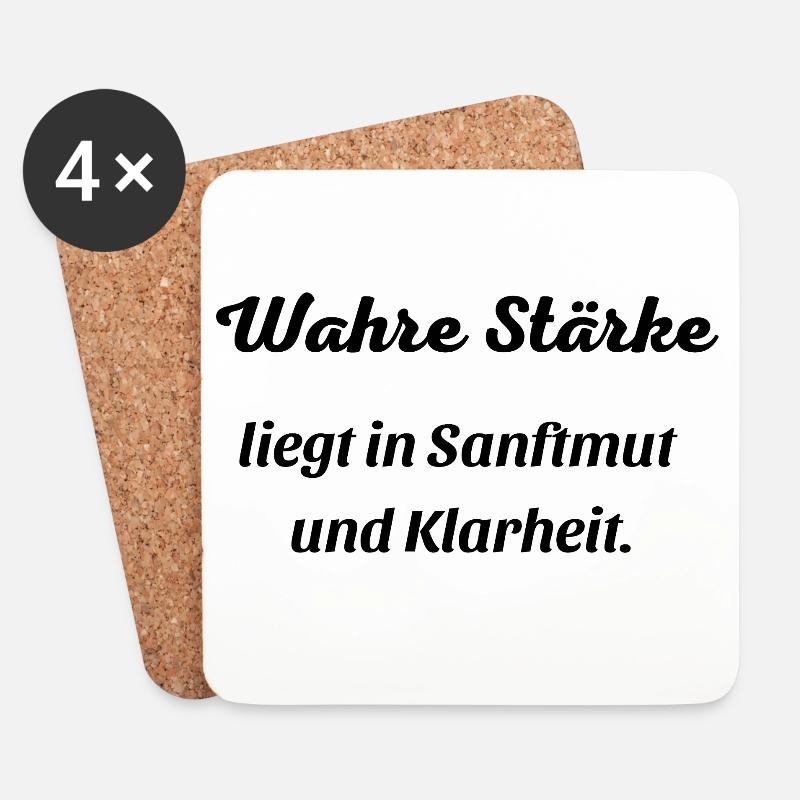Wahre_Staerke - Untersetzer (4er-Set) - Weiß