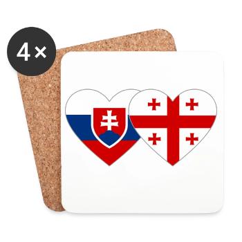 Slovakia Georgia Flag Heart - Coasters (set of 4) - white - Front