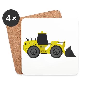 Bagger - Untersetzer (4er-Set) - Weiß - Vorne
