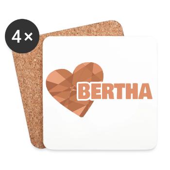 First name Bertha - Coasters (set of 4) - white - Front