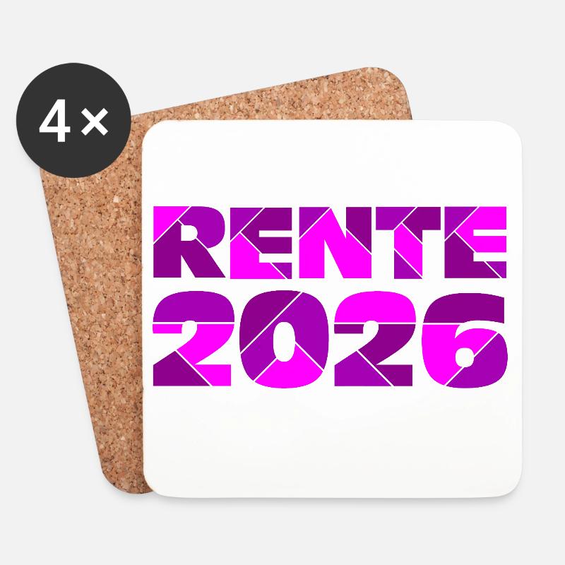 Rente 2026 , Abschied Rente - Untersetzer (4er-Set) - Weiß
