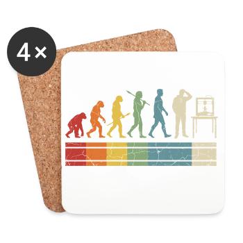 3D Printing Evolution – Vintage Maker Design - Coasters (set of 4) - white - Front