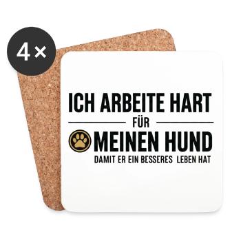Hard work for my dog - Coasters (set of 4) - white - Front