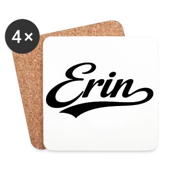 Erin Name erste letzte Familiengeschenke - Untersetzer (4er-Set) - Weiß - Vorne