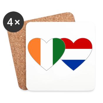 Drapeau de la Côte d’Ivoire des Pays-Bas - Dessous de verre (lot de 4) - blanc - Devant