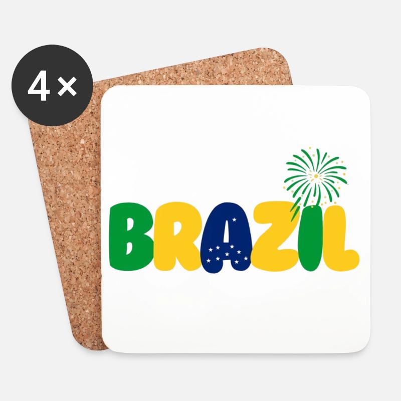 Brazilien - Untersetzer (4er-Set) - Weiß