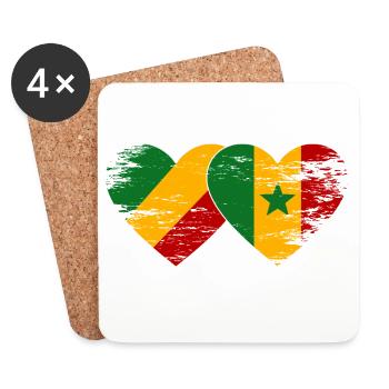 Drapeau Congo-Sénégal utilisé - Dessous de verre (lot de 4) - blanc - Devant