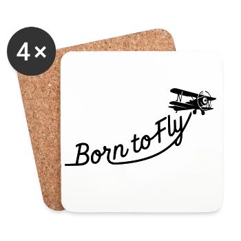 born to fly - Coasters (set of 4) - white - Front
