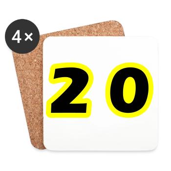 20 Number Symbol - Coasters (set of 4) - white - Front